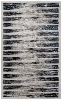 5' X 8' Gray And Black Abstract Distressed Area Rug