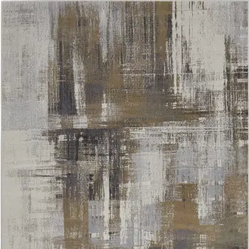 8' X 10' Gray And Brown Abstract Area Rug
