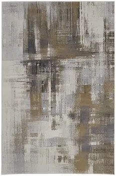8' X 10' Gray And Brown Abstract Area Rug