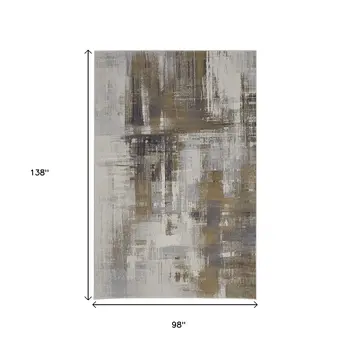 8' X 12' Gray And Brown Abstract Area Rug