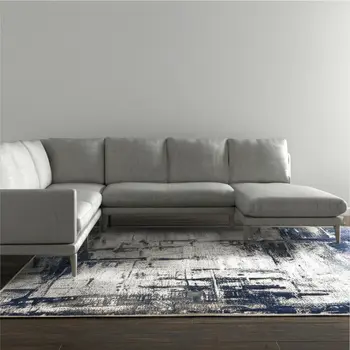 8' X 12' Gray And Ivory Abstract Area Rug