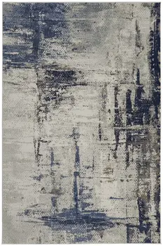 8' X 12' Gray And Ivory Abstract Area Rug