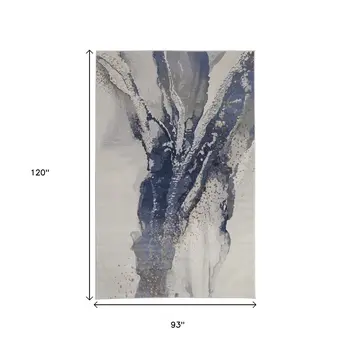 8' X 10' Gray And Ivory Abstract Area Rug
