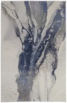 8' X 10' Gray And Ivory Abstract Area Rug