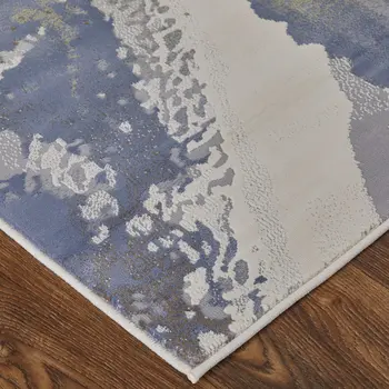 8' X 12' Gray And Ivory Abstract Area Rug
