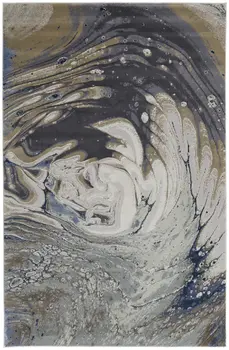 8' X 12' Gray And Ivory Abstract Area Rug