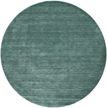 10' Green And White Hand Woven Round Rug