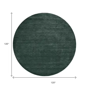 10' Green Hand Woven Round Rug