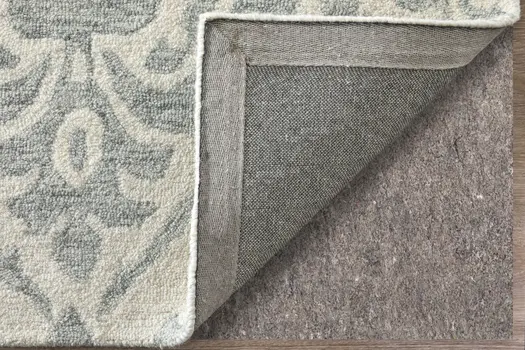 10' X 14' Ivory And Gray Floral Hand Tufted Area Rug