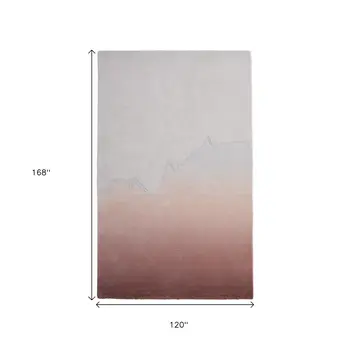 10' X 14' Pink And Ivory Ombre Hand Tufted Area Rug