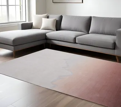 10' X 14' Pink And Ivory Ombre Hand Tufted Area Rug