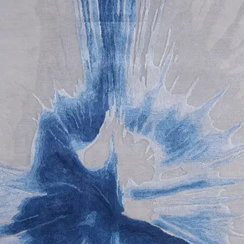 10' X 14' Blue And Gray Abstract Hand Tufted Area Rug