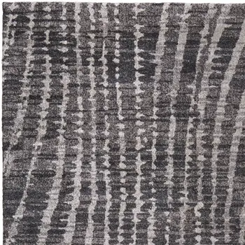10' X 13' Black Gray And Ivory Abstract Area Rug