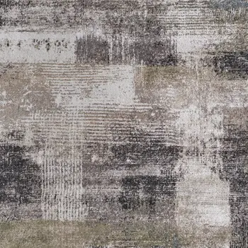 12' X 15' Gray Taupe And Ivory Abstract Distressed Area Rug