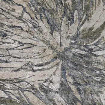 12' X 15' Gray Green And Ivory Abstract Area Rug