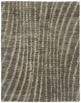 12' X 15' Green And Tan Abstract Area Rug