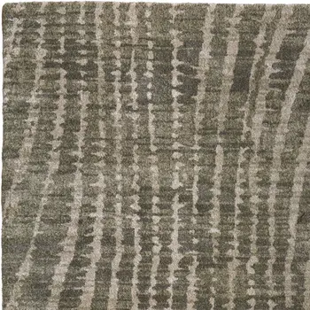 12' X 15' Green And Tan Abstract Area Rug