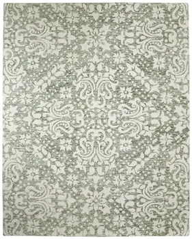 12' X 15' Ivory And Green Floral Hand Tufted Area Rug