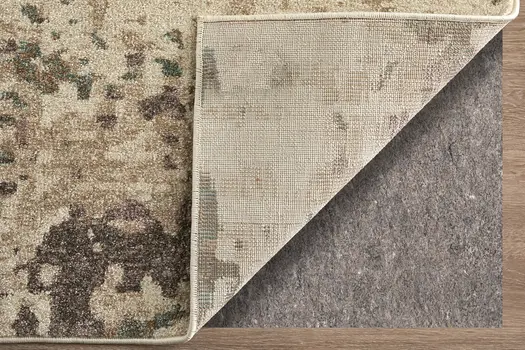 12' X 15' Ivory Blue And Purple Abstract Distressed Area Rug