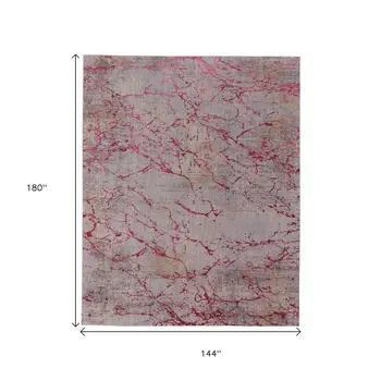 12' X 15' Pink Gray And Taupe Abstract Area Rug