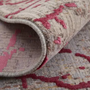12' X 15' Pink Gray And Taupe Abstract Area Rug