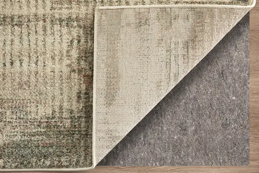 12' X 15' Ivory Gray And Green Abstract Distressed Area Rug