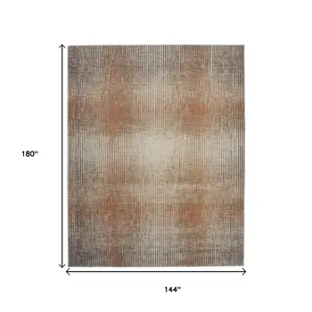12' X 15' Ivory Taupe And Pink Abstract Area Rug