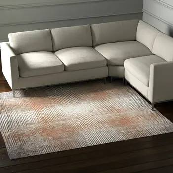 12' X 15' Ivory Taupe And Pink Abstract Area Rug