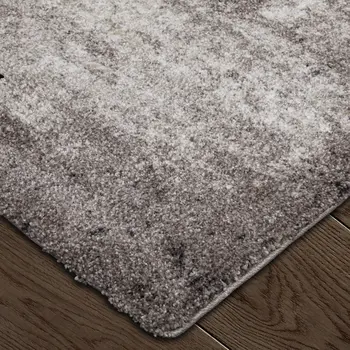 12' X 15' Gray Black And Taupe Abstract Distressed Area Rug