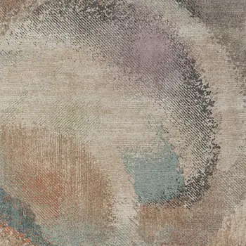 12' X 15' Brown Tan And Blue Abstract Distressed Area Rug