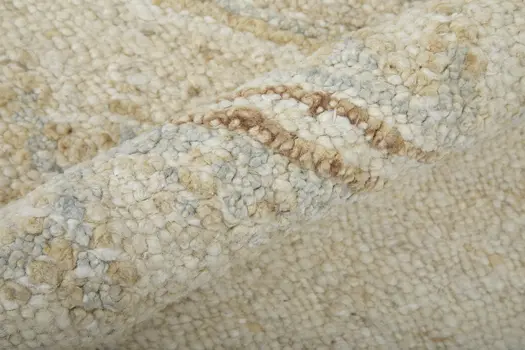 12' X 15' Ivory Orange And Gray Wool Floral Hand Knotted Area Rug