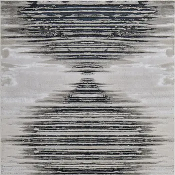 12' X 18' Black Silver And Taupe Geometric Area Rug