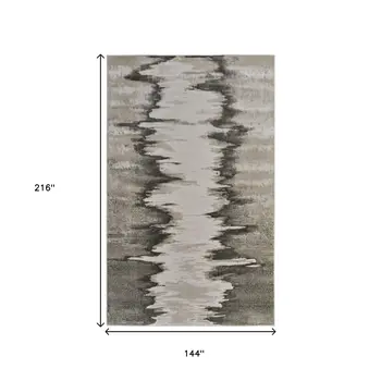 12' X 18' Gray Taupe And Ivory Abstract Area Rug
