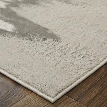 12' X 18' Gray Taupe And Ivory Abstract Area Rug