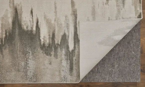 12' X 18' Gray Taupe And Ivory Abstract Area Rug