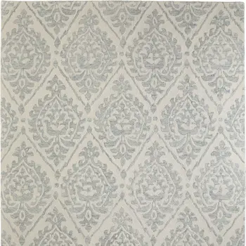 2' X 3' Ivory And Gray Floral Hand Tufted Area Rug
