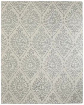 2' X 3' Ivory And Gray Floral Hand Tufted Area Rug