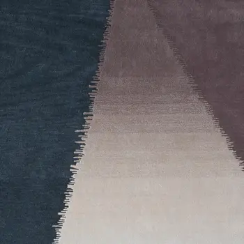 2' X 3' Taupe Blue And Tan Geometric Hand Tufted Area Rug