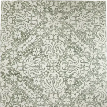 2' X 3' Ivory And Green Floral Hand Tufted Area Rug