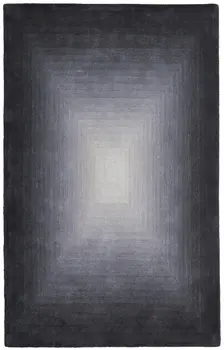 2' X 3' Black White And Gray Abstract Hand Tufted Area Rug