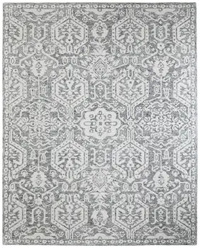 2' X 3' Gray And White Geometric Hand Tufted Area Rug
