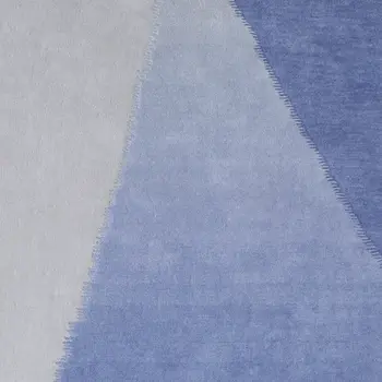 4' X 6' Blue And Gray Geometric Hand Tufted Area Rug