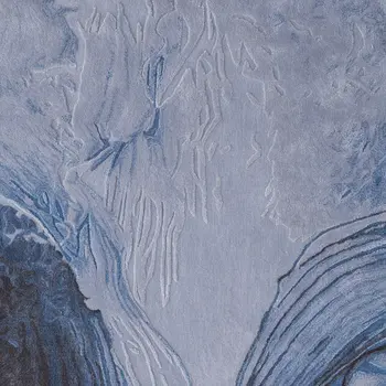 4' X 6' Blue Black And Gray Abstract Hand Tufted Area Rug