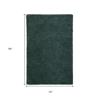 4' X 6' Green Hand Woven Area Rug