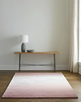 4' X 6' Pink And Ivory Ombre Hand Tufted Area Rug