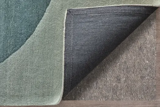 4' X 6' Blue And White Geometric Hand Tufted Area Rug