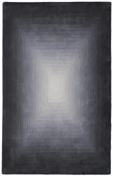 4' X 6' Black White And Gray Abstract Hand Tufted Area Rug