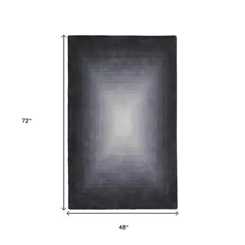 4' X 6' Black White And Gray Abstract Hand Tufted Area Rug