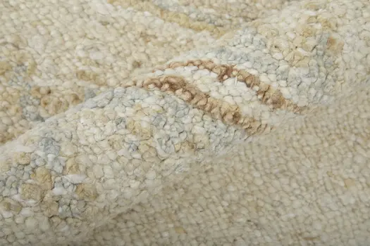 4' X 6' Ivory Orange And Gray Wool Floral Hand Knotted Area Rug