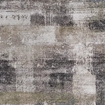 5' X 8' Gray Taupe And Ivory Abstract Distressed Area Rug